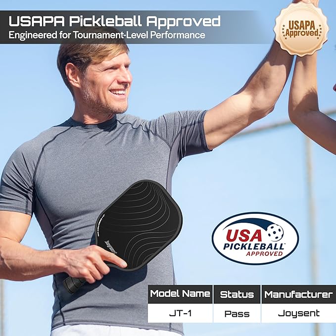 Pickleball Paddles Set, USAPA Approved Carbon Fiber Pickleball Set of 2 with Beginner Pickleball Rackets, Indoor Outdoor Pickle Balls for Adults Men Women, JT-1