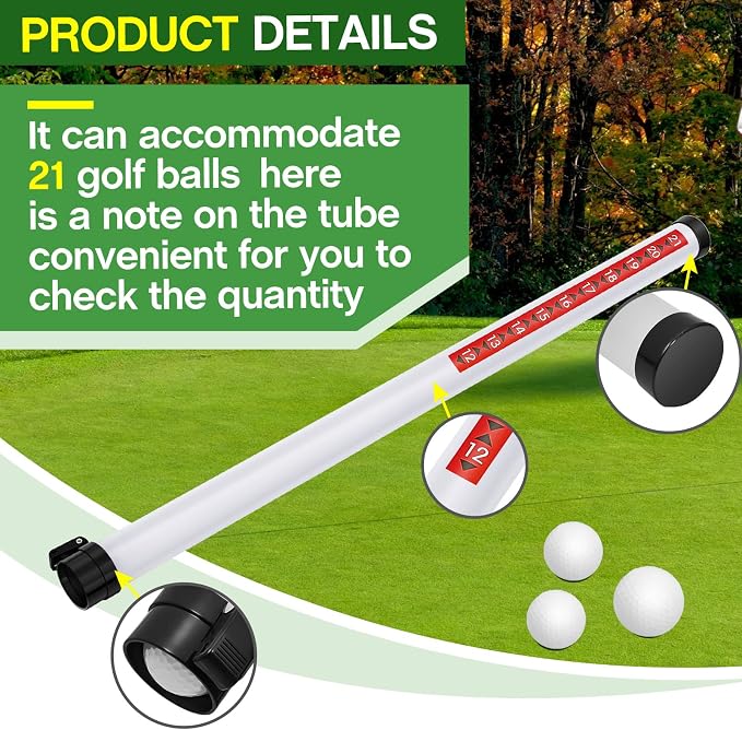 Deekin Golf Ball Retriever Plastic Clear Picker Upper Tube Golf Ball Shagger Grabber Collector, Professional Pickup Tool Device for Men Women, 35.4 Inch
