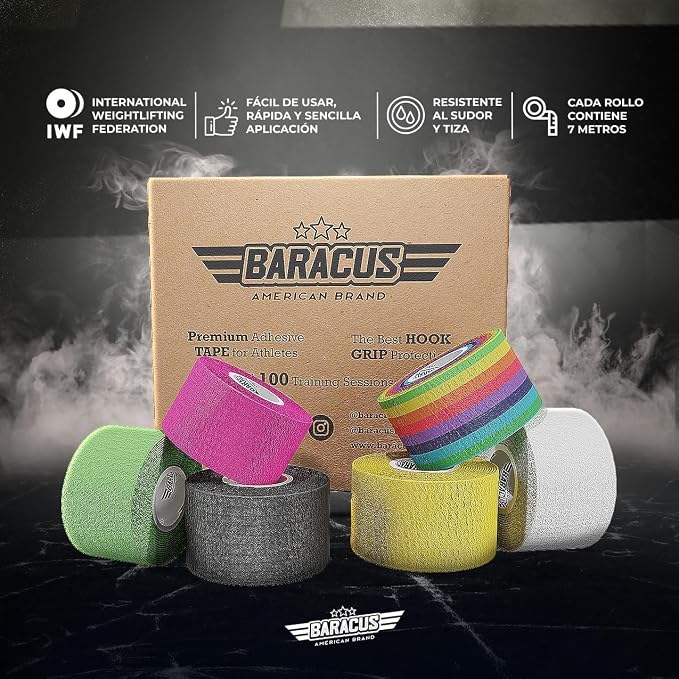 BARACUS Premium Thumb Tape Cross Training and Weightlifting for The Best Hook Grip - 23 ft Long - WOD Tape Chalk and Sweat Proof - Hook Grip Lifting Athletic Thumb Tape (Apple Green)