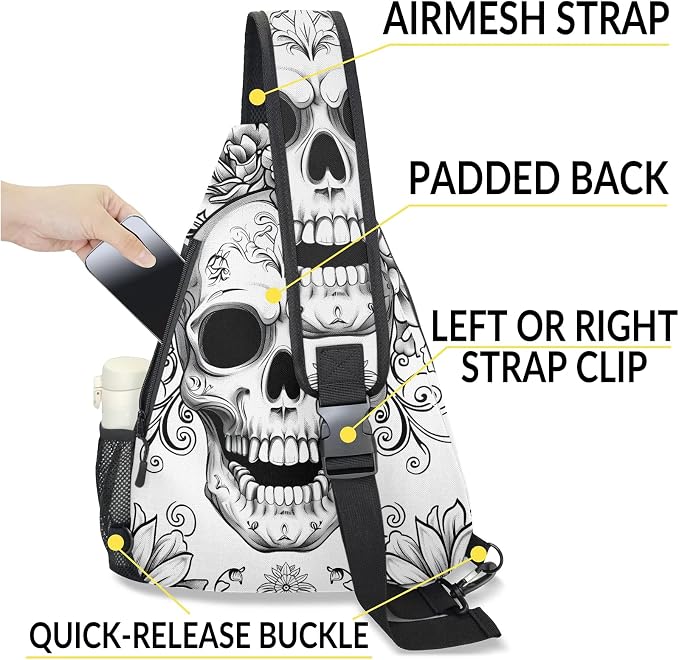 Pickleball Bag for Women Men Adjustable Crossbody Sling Backpack Hold Paddle Accessories