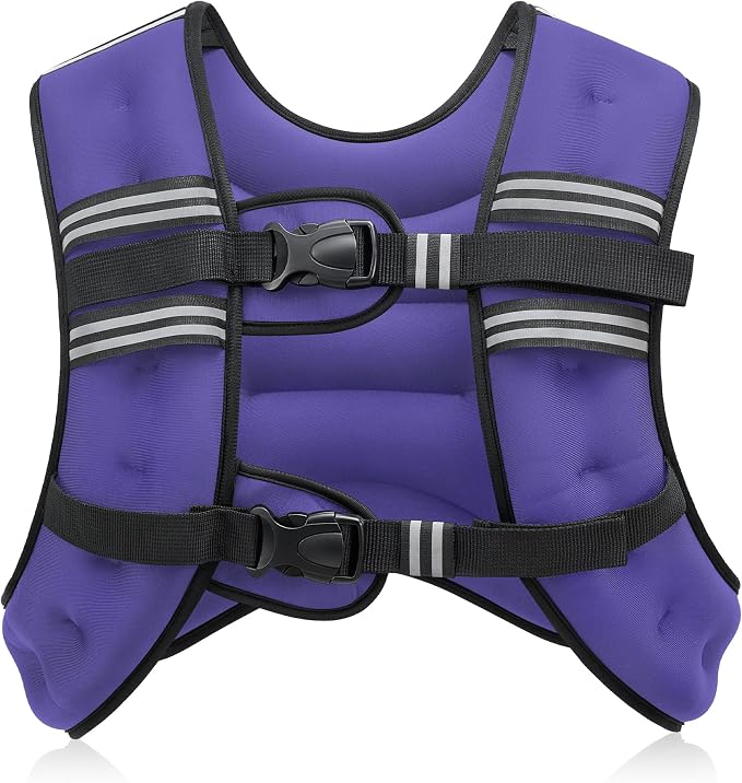 ZELUS Weighted Vest, 6lb/8lb/12lb/16lb/20lb/25lb/30lb Weight Vest with Reflective Stripe for Workout, Strength Training, Running, Fitness, Muscle Building, Weight Loss, Weightlifting
