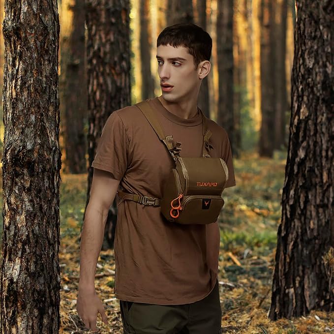Binocular Harness Chest Pack with Rangefinder Pouch Bino Case for Hunting Hiking Shooting