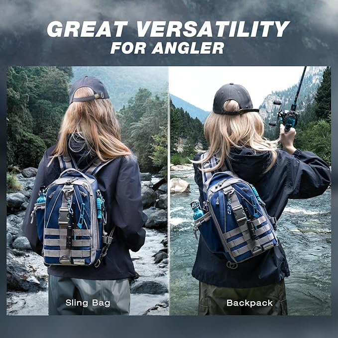 Ghosthorn Fishing Backpack Waterproof Tackle Bag Sling Bag Gift