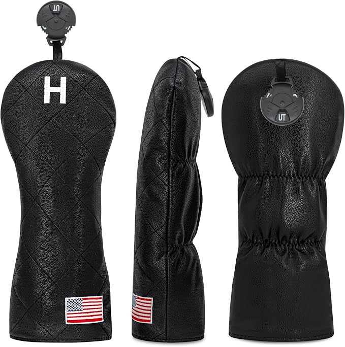 Golf Club Covers for Driver, Fairway, Hybrids - 3 Options - Golf Driver Headcover/Golf Fairway Wood Head Cover/Hybrid Headcover for Men/Women Golfer