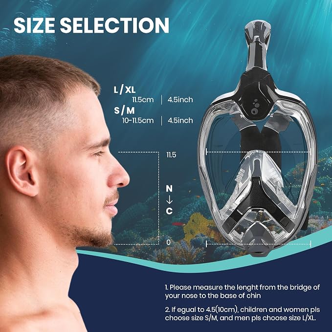 Phantom Aquatics Voda Full Face Snorkel Mask