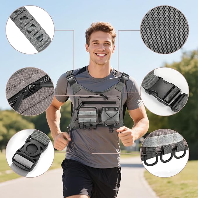 Sports Chest Holster Bag EDC Pouch Bag IFAK Chest Pack for Running