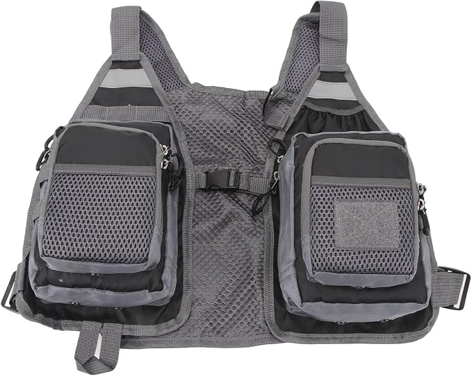 Fly Fishing Vest, Multi Pockets Lightweight Mesh Vest with Adjustable Straps for Men and Women, Breathable Fishing Gear for Trout Travel
