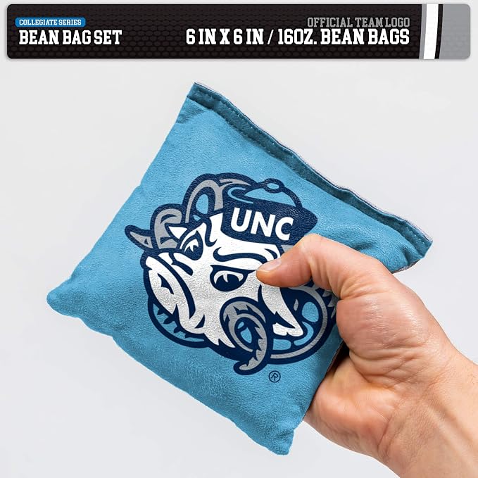 NCAA College Dual Sided Bean Bags by Wild Sports, 8 Count, Premium Toss Bags for Cornhole Set - Great for Tailgates, Outdoors, Backyard