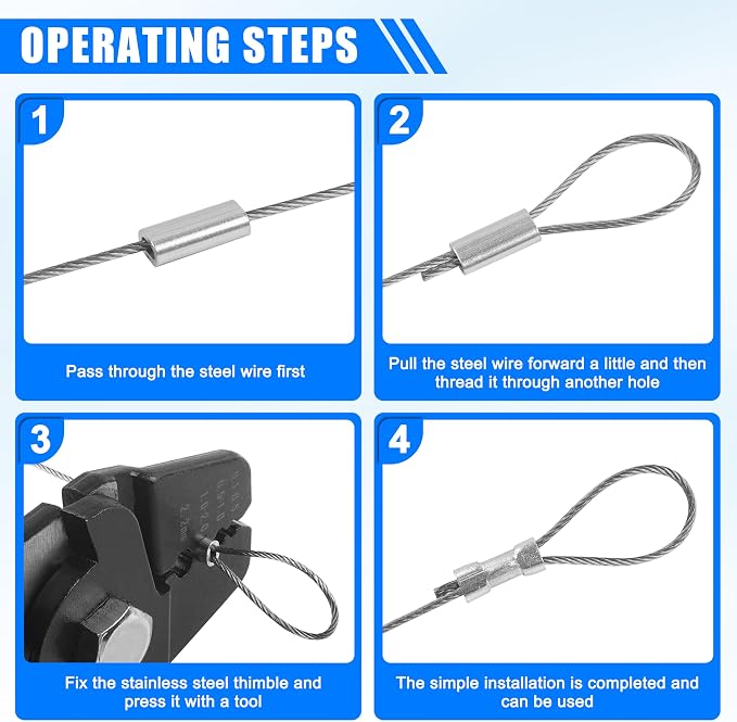Fishing Crimping Tool Kit Fishing Crimping Pliers Stainless Steel Wire Crimping Tool with 500pcs Crimp Sleeves Set, 4 Size Crimp Sleeves Fishing Tackle Pliers