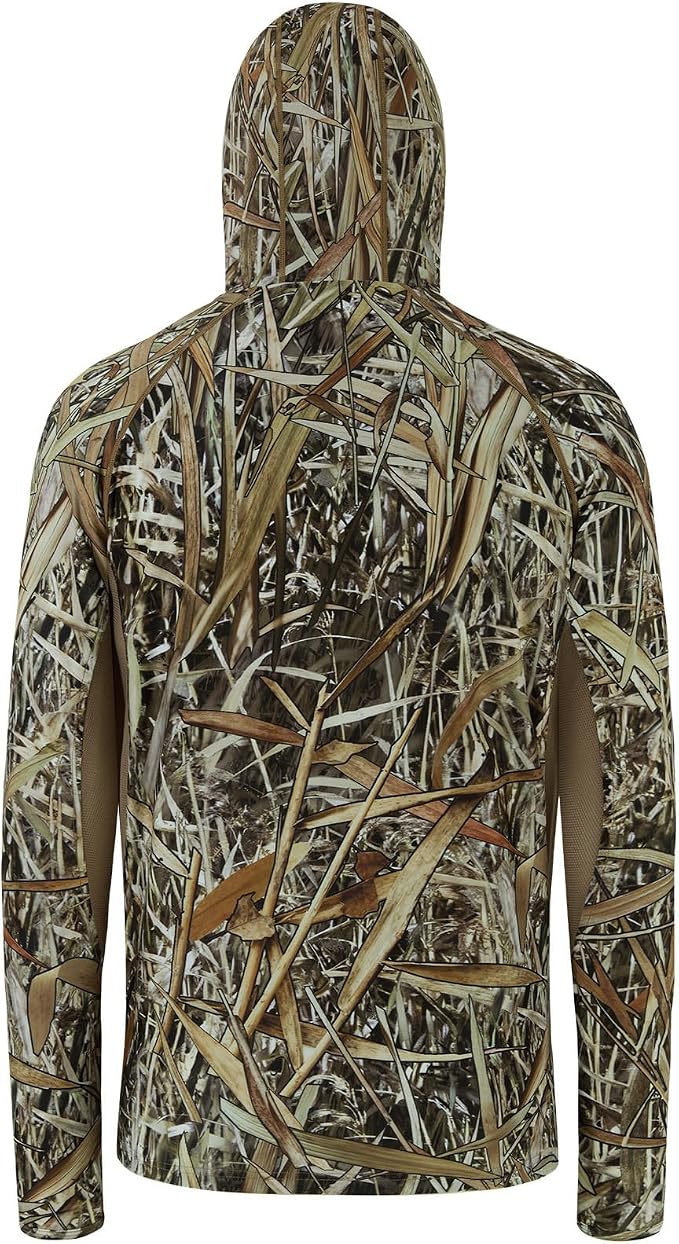 BASSDASH Men's UPF 50+ Camo Long Sleeve Hunting Fishing Hoodie Shirt