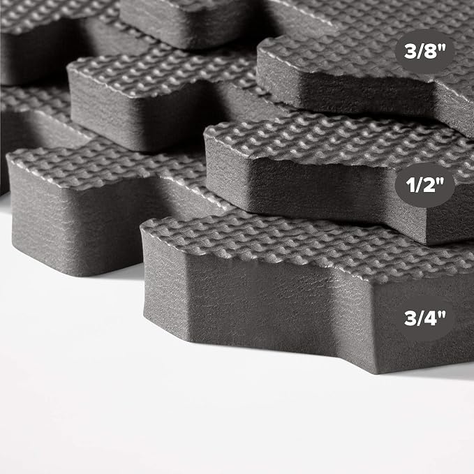 We Sell Mats 1/2 Inch Thickness Multipurpose EVA Foam Floor Tiles, Interlocking Floor Mat for Indoor Gym and Home Use, 24 in x 24 in, Charcoal Gray