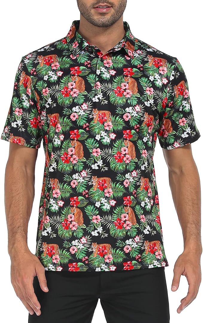 LRD Golf Shirts for Men UPF 50 Moisture Wicking Short Sleeve Polo Shirt