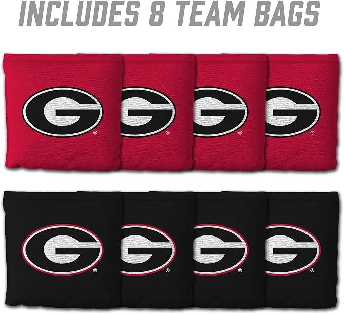 YouTheFan Officially-Licensed NCAA Set of 8 Cornhole Bags - All Weather Dual Sided Slide & Stop - Regulation Size with Carry case