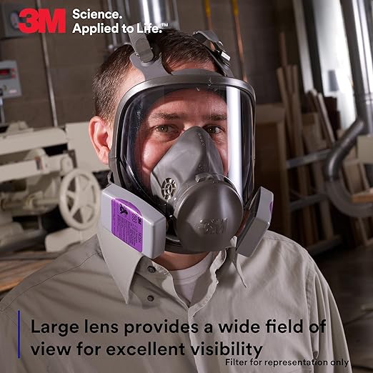 3M 6800 Full Facepiece Reusable Respirator, Medium, Gray