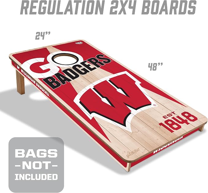YouTheFan NCAA 2’ x 4’ Professional Wood Cornhole Game