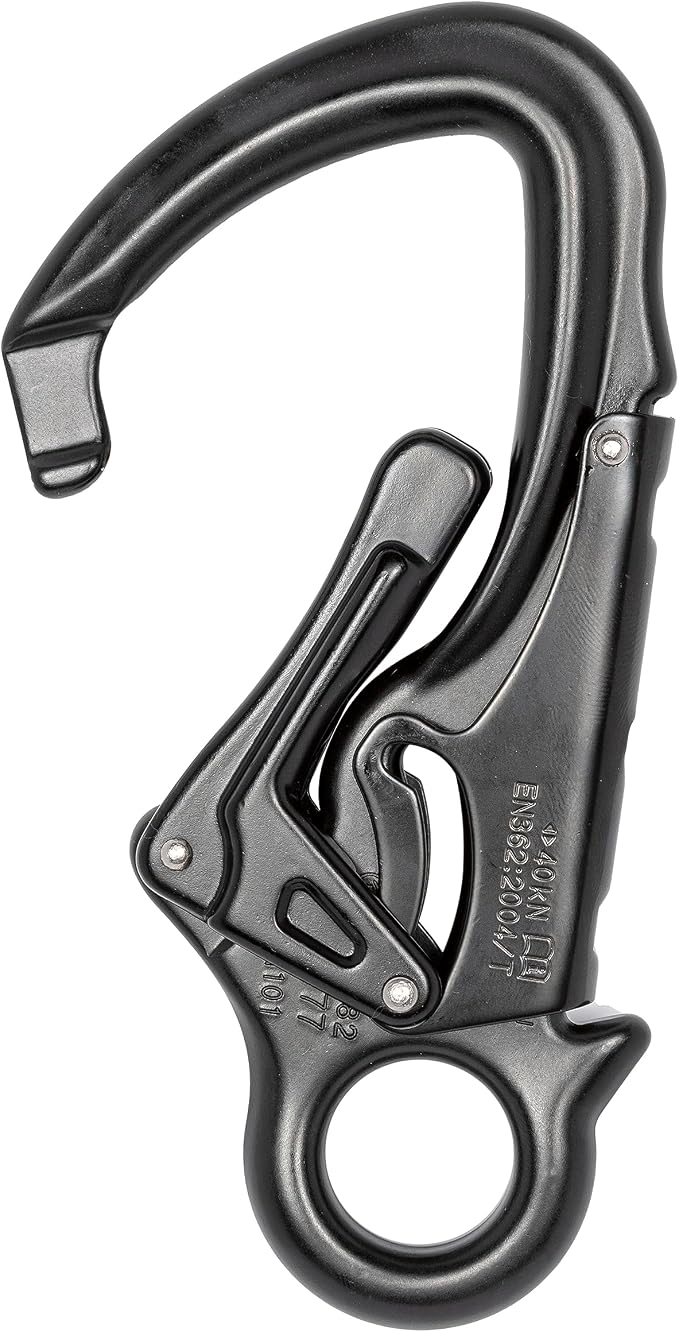 Forged Aluminum Carabiner Snaphook | Perfect for Rock Climbing, Arborists, Fire Fighters, Rescue Ops