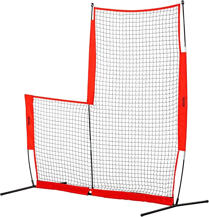 VEVOR Batting Screen - Baseball & Softball Protector with Carry Bag & Ground Stakes, Pitching Net for Pitchers Protection
