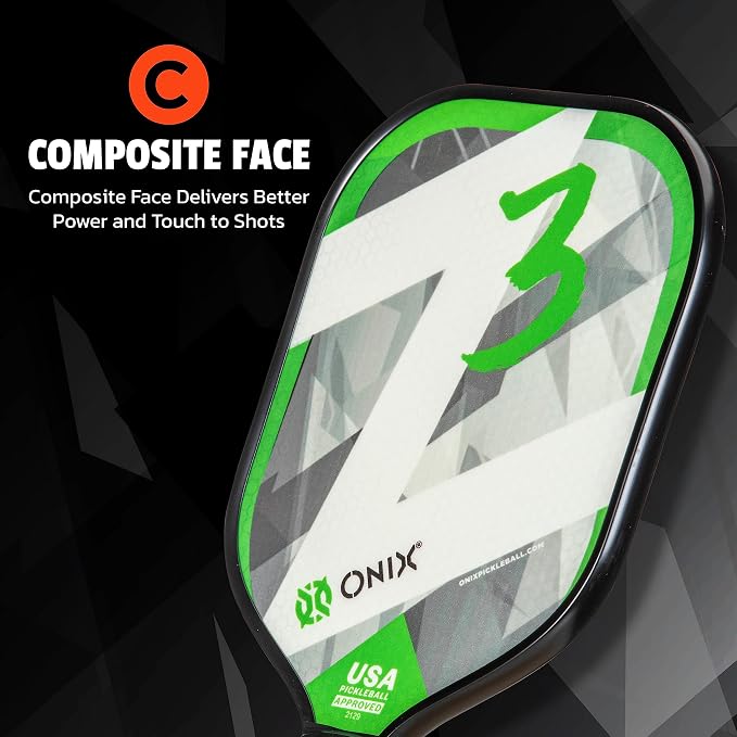 Onix Graphite Z5 Carbon Fiber Pickleball Paddle with Wide-Body Shape, Honeycomb Core & Graphite Face