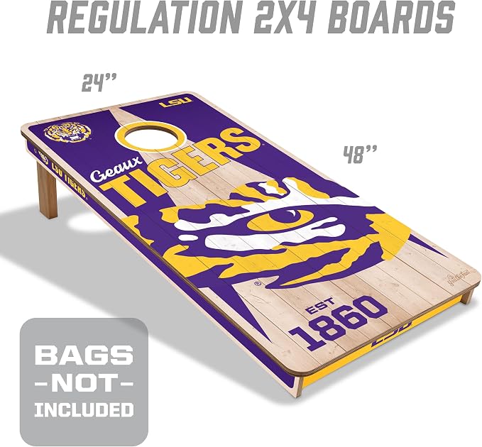 YouTheFan NCAA 2’ x 4’ Professional Wood Cornhole Game