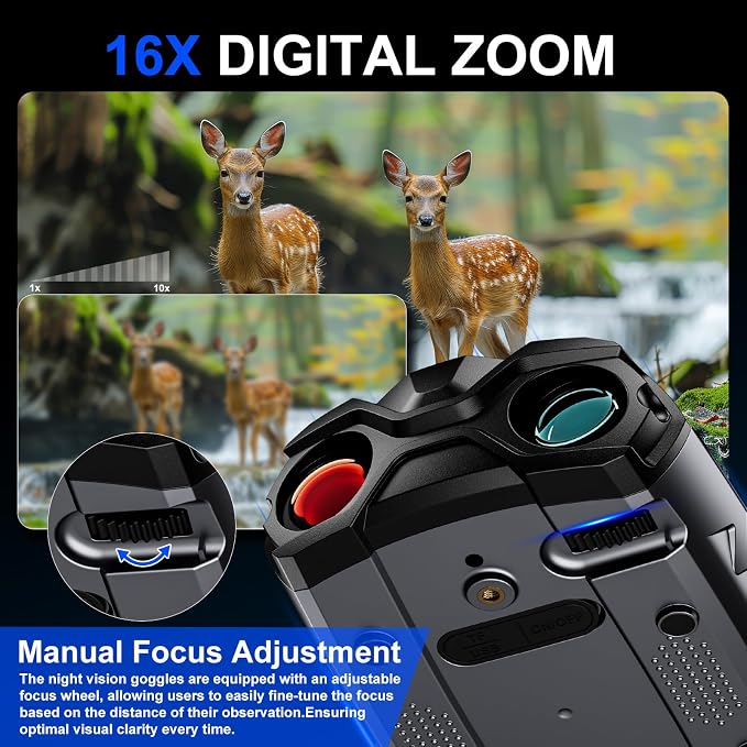 Night Vision Goggles,4K Night Vision Binoculars for Adult with 5000mAh Rechargeable Battery,16X Digital Zoom,3.5" HD Screen and 1000FT Viewing Range,32GB TF Card for Photo and Video,Ideal Gift for Men