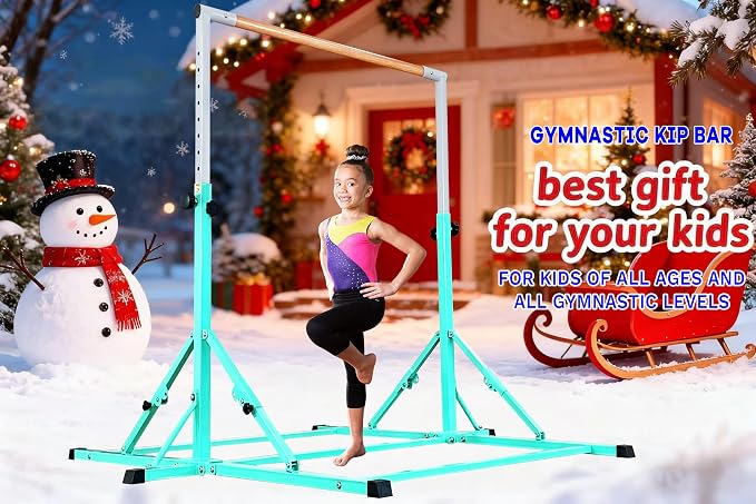 Marfula Gymnastic Bar For Kid and Teenage of 3-25, 5Ft/8 FT Base Length 4Ft Width 5Ft Adjust Height, Gymnastic Kip Bar For Gymnast, Gymnastic Training Equipment For Professional Training Home Club Use