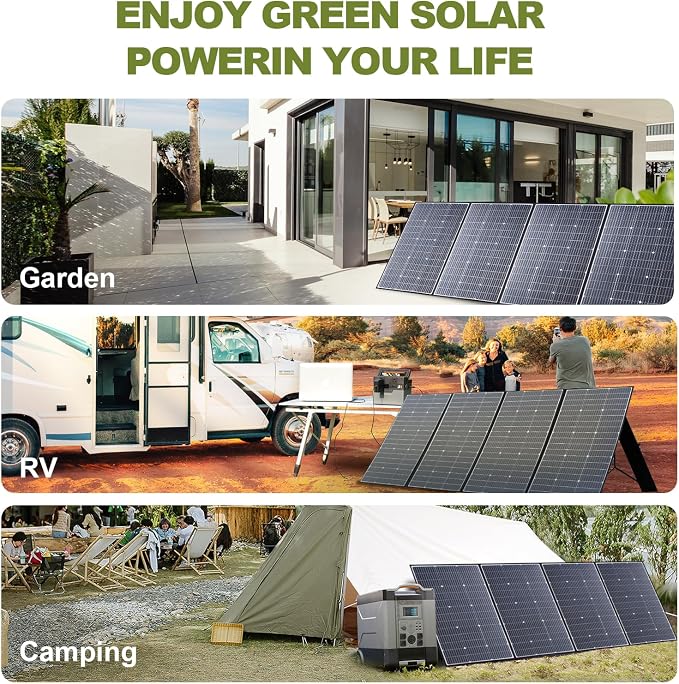 ALLPOWERS SP037 400W Portable Solar Panel with Adjustable Kickstand, High Efficiency Solar Cell, Foldable Solar Charger for Power Station, IP67 Waterproof for RV Camping Home Off-Grid Outdoor