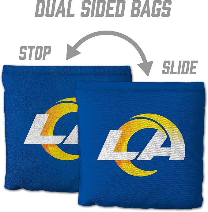 YouTheFan Officially-licensed NFL Set of 8 Cornhole Bags - All Weather Dual Sided Slide & Stop - regulation size