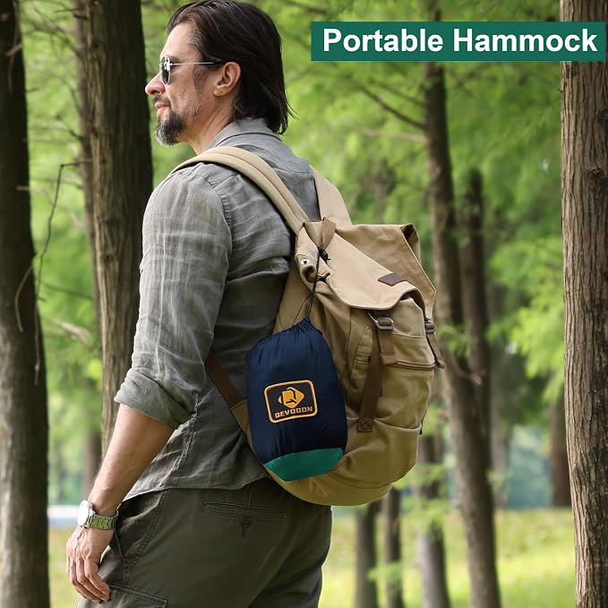 Camping Hammock with Net,Travel Portable Lightweight Hammocks with Tree Straps and Solid D-Shape Carabiners,Parachute Nylon Hammock for Outsides Backpacking Beach Backyard Patio Hiking