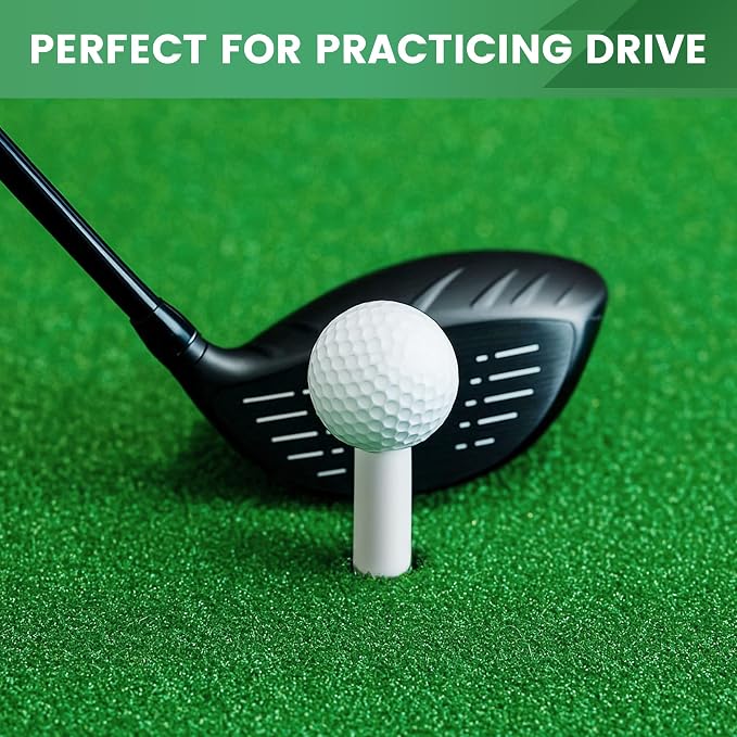 Seticek Natrual Wooden 100 Pack 3-1/4" Golf Tees and 32pc Rubber tees & Plastic Tees