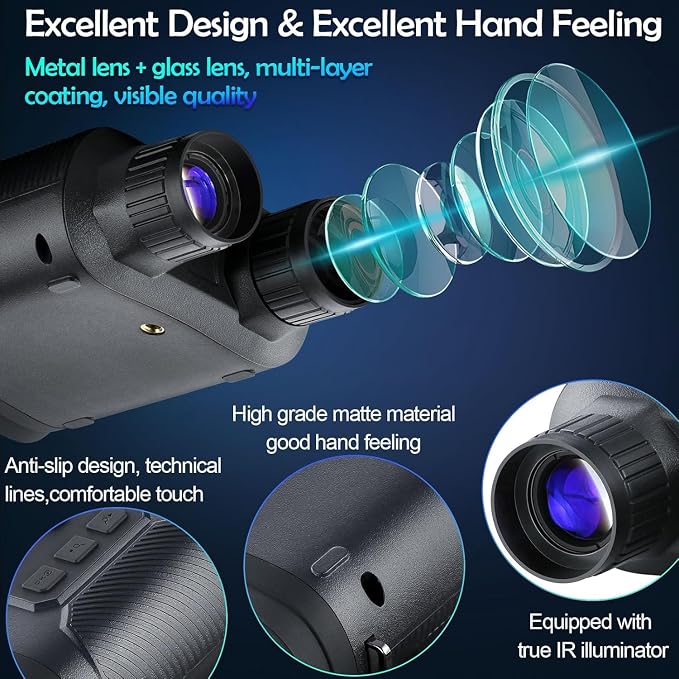 Nightiger Night Vision Binoculars High Resolution 6x5 Excellent Color Optics Built-in 6000mAh Rechargeable Batteries FHD Night Vision Goggles with Camera Night Vision Monocular Telescope Binoculars