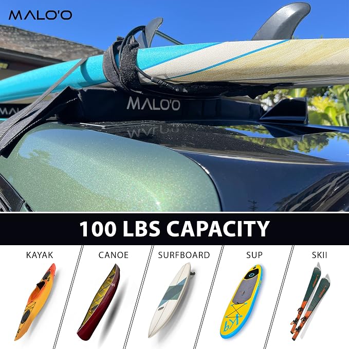 Malo’o Universal 32” Soft Roof Rack Pads for Surfboards/SUP/Kayaks/Canoes