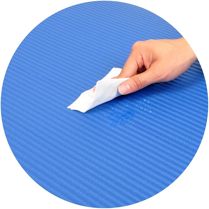 Signature Fitness Extra Thick High-Density Foam Yoga Mat – Multiple Thicknesses (1/2" & 1") / Multiple Colors – Double-Sided Non-Slip Surface – with Carrying Strap for Pilates, Yoga & Home Workouts