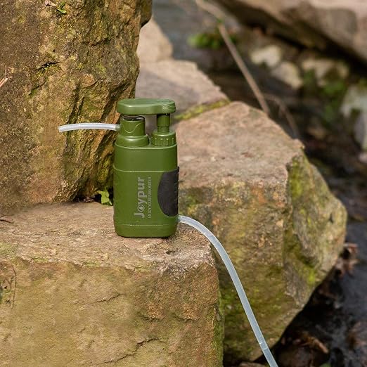 Outdoor Water Purifier Pump,3-Stage Water Filter,0.01 Micron Emergency Portable Water Filtered for Hiking,Survival Gear,Camping, Hiking, Backpacking
