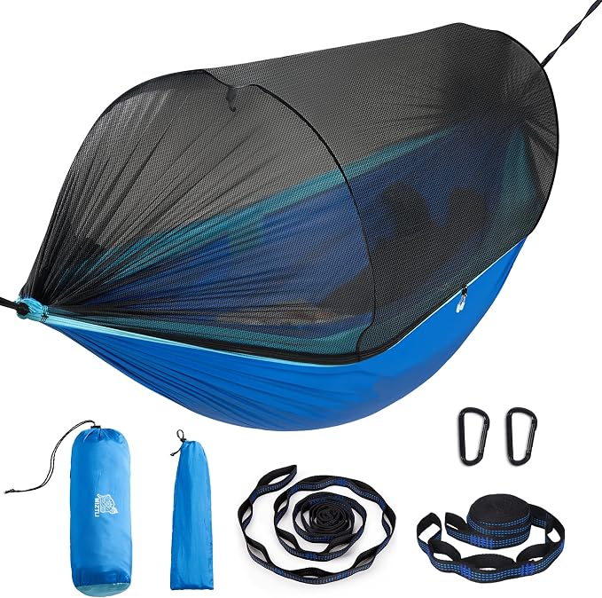 Miztli Camping Hammock Portable Tent-Like Double/Single Hammock with Spacious Net for Indoor & Outdoor