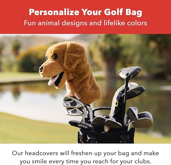 Daphne's Headcovers Golden Retriever Driver Headcover Premium Driver Headcovers Funny Golf Club Covers Stylish Protection for Your Clubs Men's Golf Gear Driver Headcover for Men and Women
