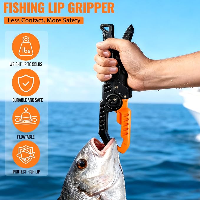 PLUSINNO Fishing Gear,Full Fishing Pole kit Include Fishing Rod and Reel Combo, Tackle Box with Fishing Lures, Fishing Accessories, Fishing Pliers,Fishing Gifts for Men with Fishing Tool Kit