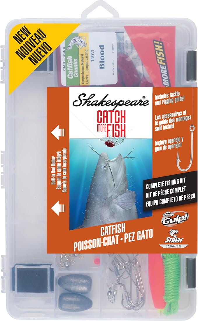 Shakespeare Catch More Fish Spinning Reel and Fishing Rod Combo with Kit