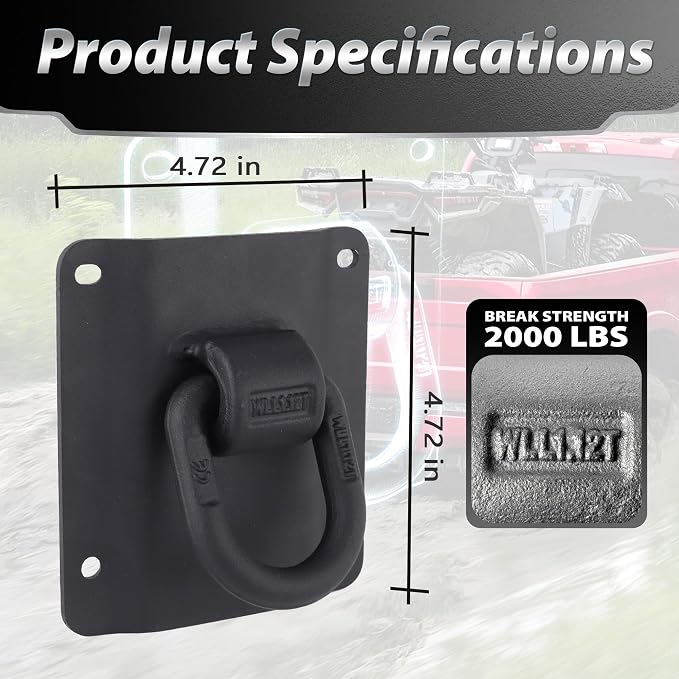 Heavy Duty Truck Bed Tie Down Anchors for Ford F150 F250 F350 Raptor 2015-2025, 4-Pack Cargo Tie Downs with M6 Tap, Replaces FL3Z-9928408-AB & FL3Z-99000A64-B