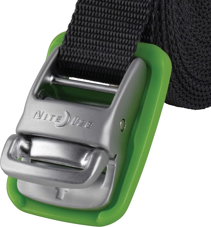 Nite Ize CamJam Tie Down Strap - Tie Down Ratchet Straps - Straps for Trucks & Cars - Tie Downs for Luggage & Gear - 18 ft Strap, Green (Pack of 2)
