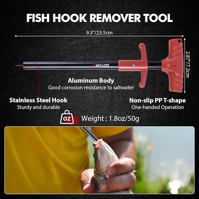 Goture Fishing Tool Kit,Fishing Pliers,Fillet Knife with Sheath,Fish Lip Gripper,Fish Hook Remover,Lanyard,Line Scissors,Sharpener,Stainless Steel Soap,Saltwater Gear Kit,Red/Pink,Gifts for Men/Women