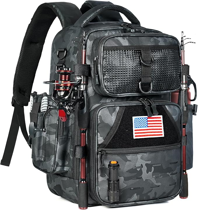 Ghosthorn Fishing Backpack Waterproof Tackle Bag Sling Bag Gift
