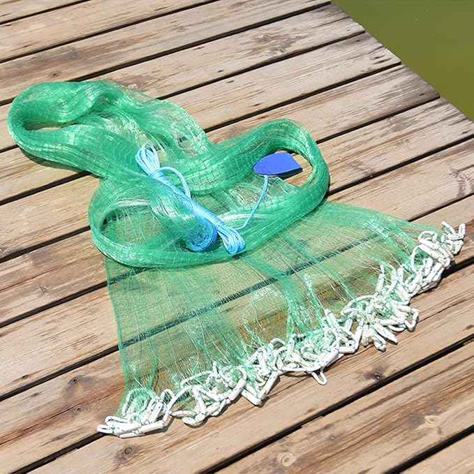 Easy Throw Cast Net for Fishing - Durable Fish Nets for Fishing with Smooth Casting, Perfect for Catching Fish, 8/9/10/12ft Radius