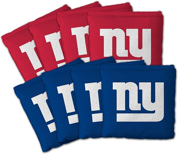 YouTheFan Officially-licensed NFL Set of 8 Cornhole Bags - All Weather Dual Sided Slide & Stop - regulation size
