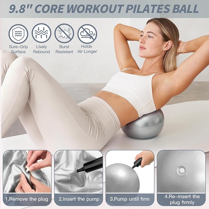 NANATI Pilates Kit, Home Pilates Workout Kit for Women, Pilates Equipment with 14.5" Pilates Ring and Ball, Resistance Bands, Ankle Weights, Sliders & Grip Socks for Home Workouts