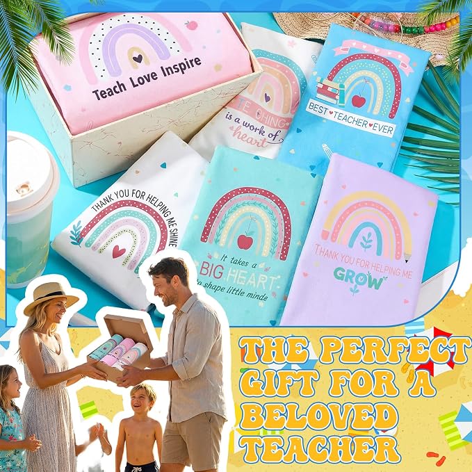 Mindsoft 12 Pcs 30"x 60" Beach Towel for Teachers Bulk, Teacher Appreciation Gifts Beach Towels Yoga Towel Quick Dry Soft Microfiber Sand Oversized Lightweight for Graduation Summer Pool Bath Party
