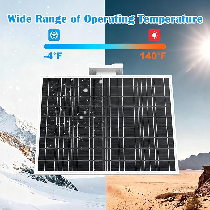 20Watt Solar Panel Kit with Built-in 31200mAh Battery Output: 12V/1A Features 9.8ft DC 5.5 * 2.1mm Ports Compatible with Security Cameras, Outdoor Lights & More
