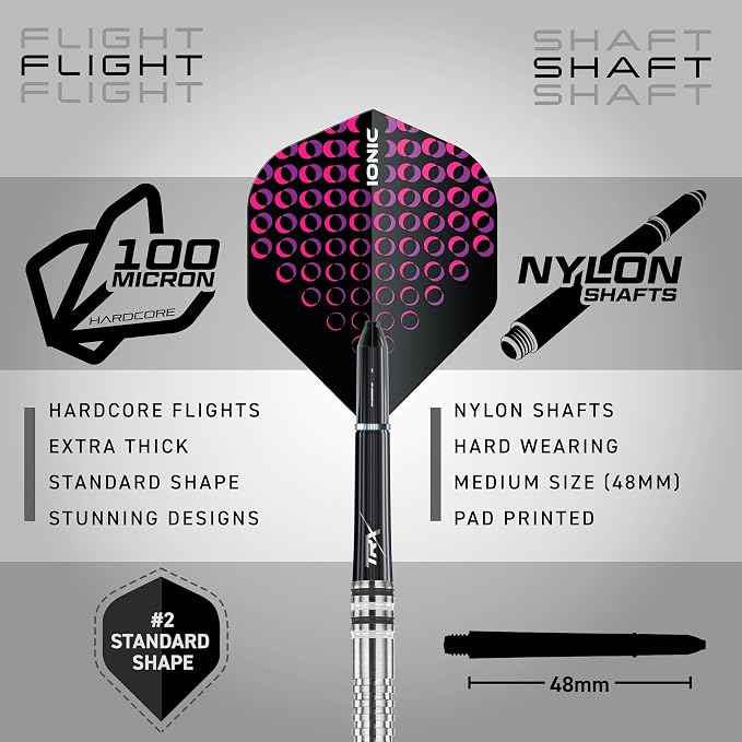 RED DRAGON Raider Series Steel Tip Darts Set - 90% Tungsten Professional Darts with Flights & Shafts - Precision Control & Stable Flight