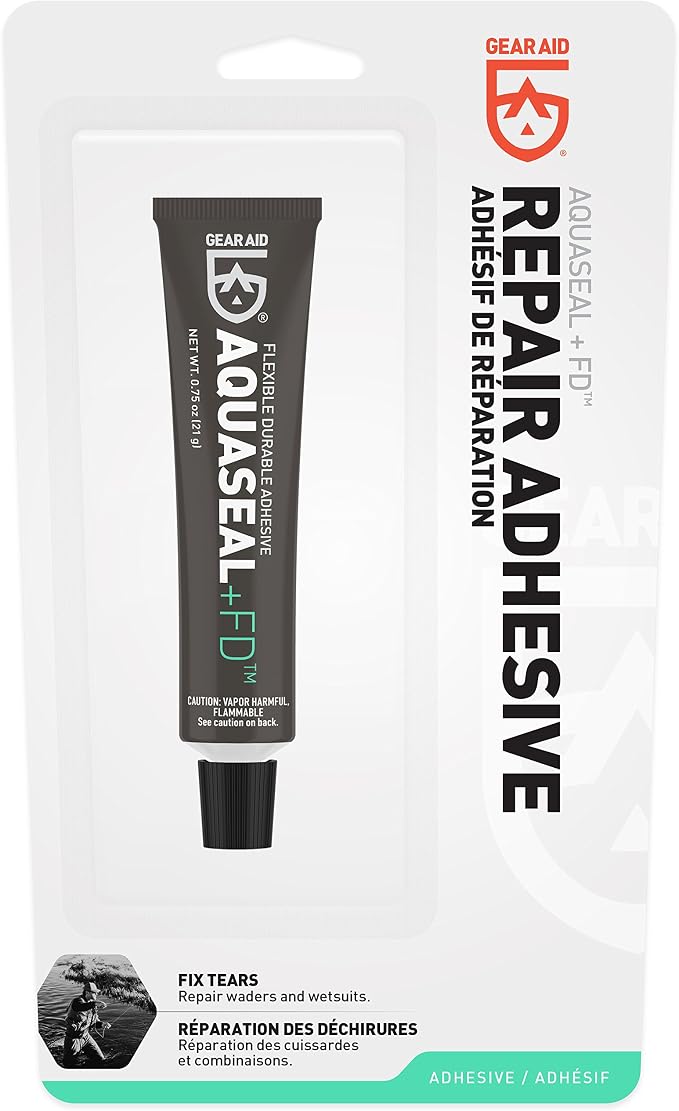 Gear Aid Aquaseal SR Shoe and Boot Repair Adhesive, Clear Glue, 1 oz (2 Pack) & Aquaseal FD Flexible Repair Adhesive for Outdoor Gear and Vinyl, Clear Glue, 0.75 oz, Model:10110