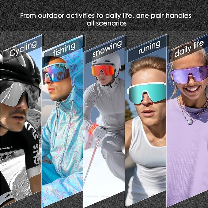 Sunglasses TR90 Frame Anti-Slip Full Coating HD Lens UV400 Protection Cycling Multi-Sport