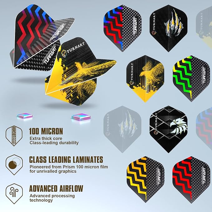 Turnart Darts Metal Tip Set - Steel Tip Darts Darts Set Professional Metal Darts 12 pcs 22/24 Grams Pro Dart Set with Stylish Case Aluminum Shafts Extra 9 Flights